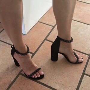 Stuart Weitzman Black Strappy Heels